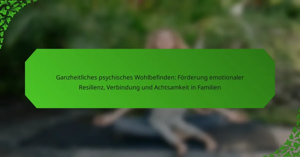 Ganzheitliches psychisches Wohlbefinden: Förderung emotionaler Resilienz, Verbindung und Achtsamkeit in Familien