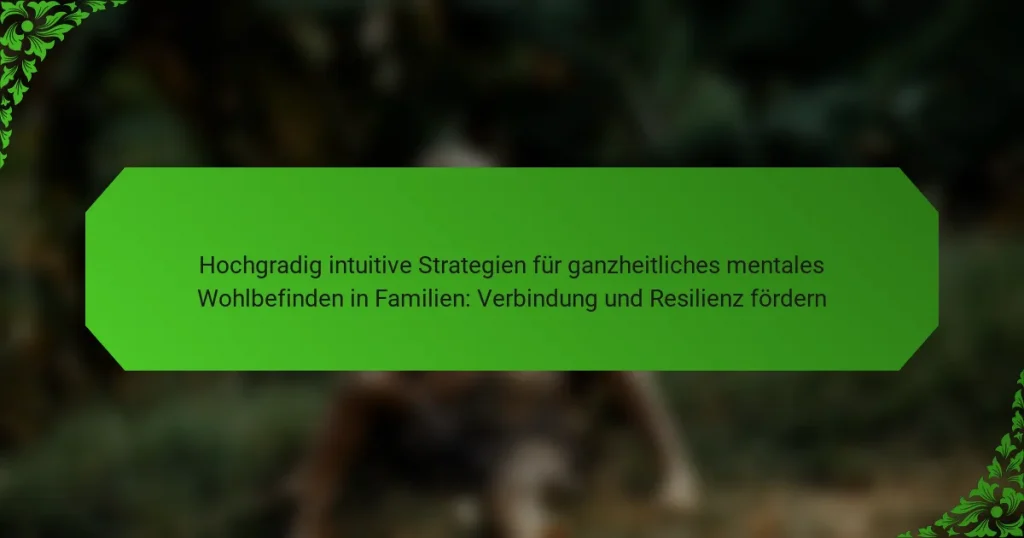 Hochgradig intuitive Strategien für ganzheitliches mentales Wohlbefinden in Familien: Verbindung und Resilienz fördern
