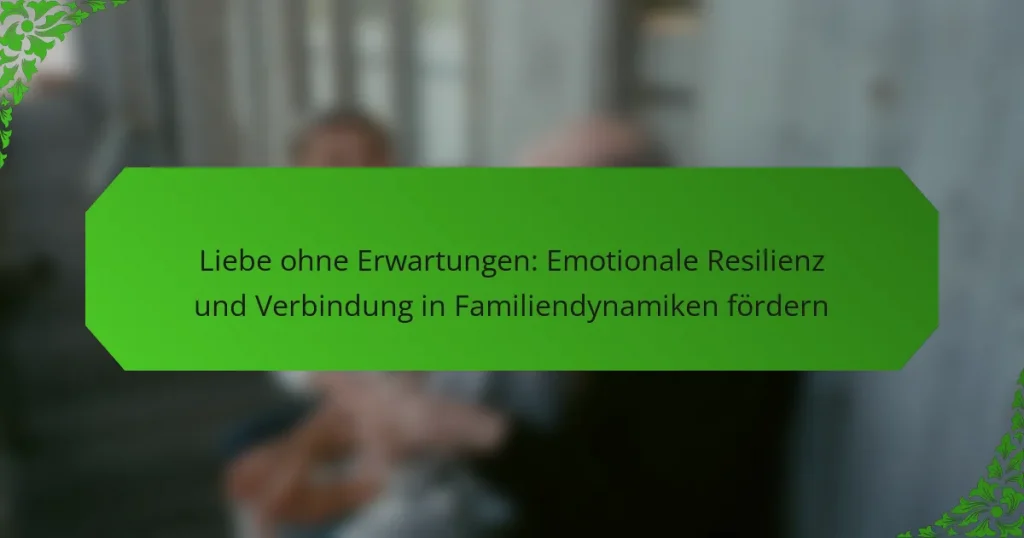 Liebe ohne Erwartungen: Emotionale Resilienz und Verbindung in Familiendynamiken fördern