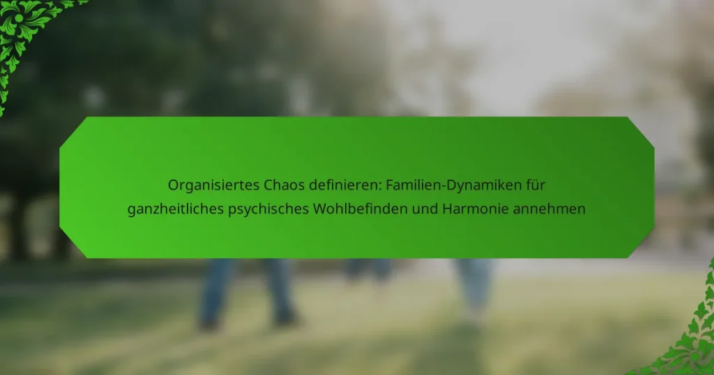 Organisiertes Chaos definieren: Familien-Dynamiken für ganzheitliches psychisches Wohlbefinden und Harmonie annehmen