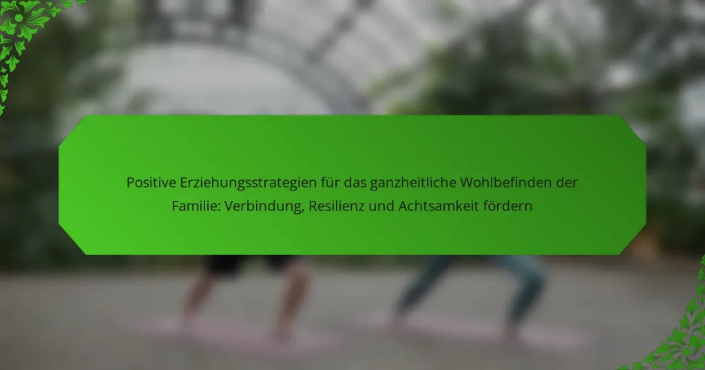 Positive Erziehungsstrategien für das ganzheitliche Wohlbefinden der Familie: Verbindung, Resilienz und Achtsamkeit fördern