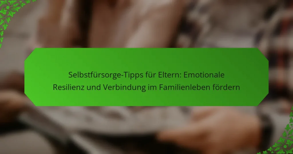 Selbstfürsorge-Tipps für Eltern: Emotionale Resilienz und Verbindung im Familienleben fördern