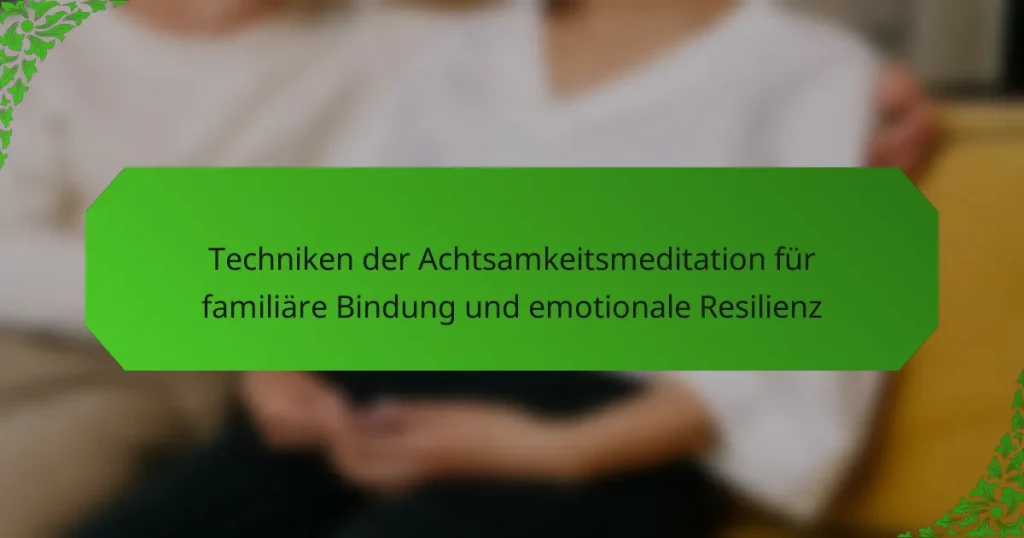 Techniken der Achtsamkeitsmeditation für familiäre Bindung und emotionale Resilienz