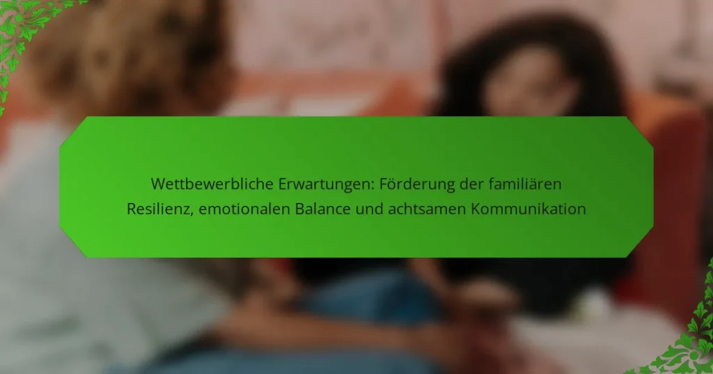 Wettbewerbliche Erwartungen: Förderung der familiären Resilienz, emotionalen Balance und achtsamen Kommunikation