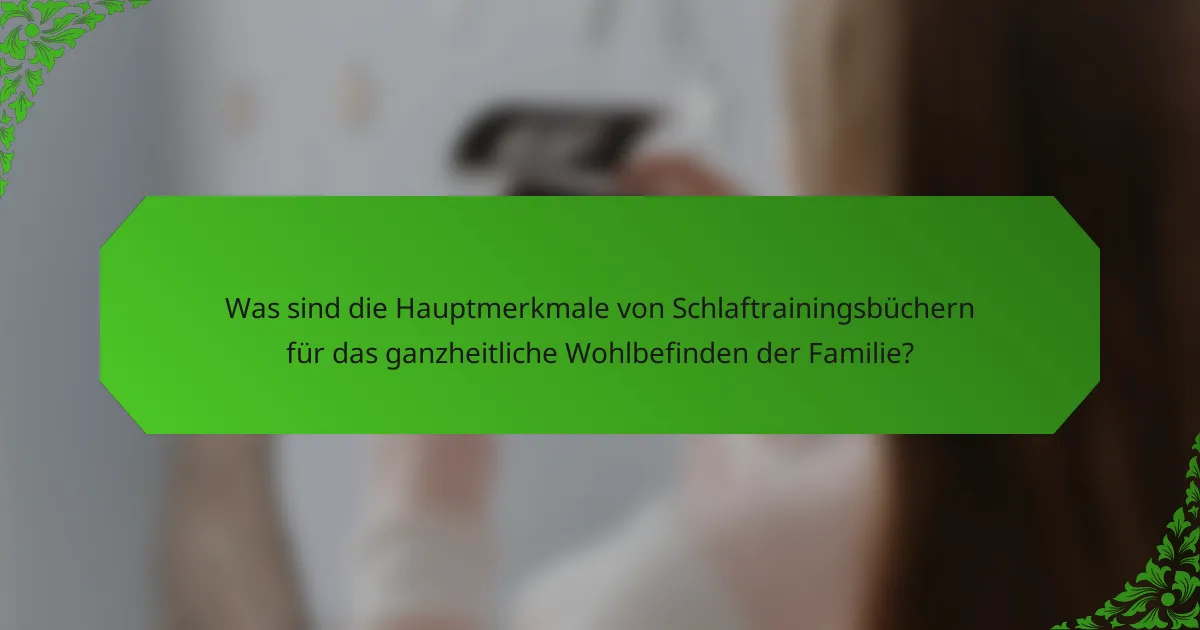 Was sind die Hauptmerkmale von Schlaftrainingsbüchern für das ganzheitliche Wohlbefinden der Familie?