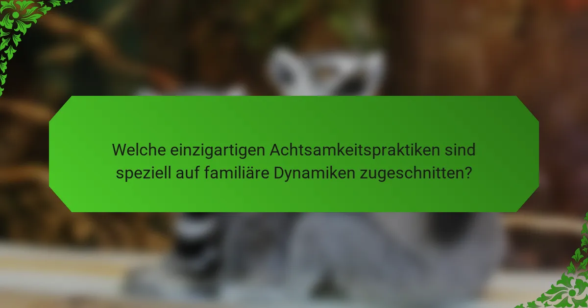 Welche einzigartigen Achtsamkeitspraktiken sind speziell auf familiäre Dynamiken zugeschnitten?
