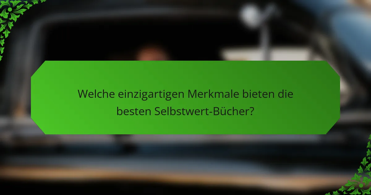 Welche einzigartigen Merkmale bieten die besten Selbstwert-Bücher?
