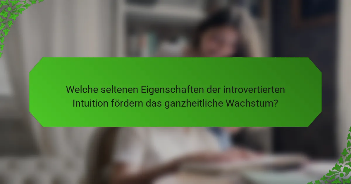 Welche seltenen Eigenschaften der introvertierten Intuition fördern das ganzheitliche Wachstum?