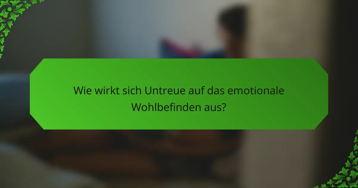 Wie wirkt sich Untreue auf das emotionale Wohlbefinden aus?